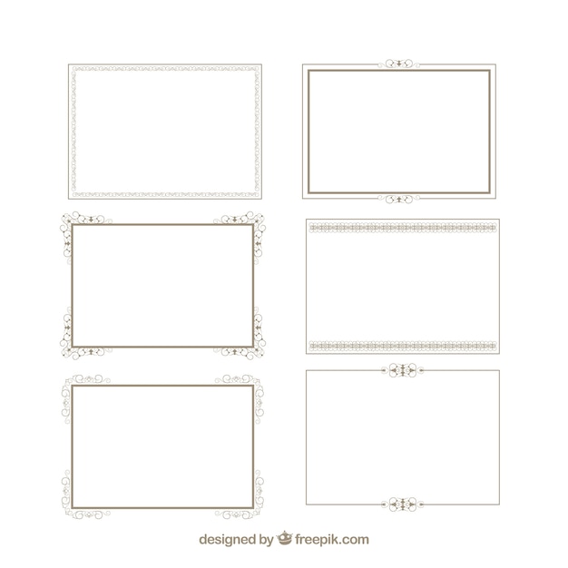 Free vector certificate frames collection with ornaments