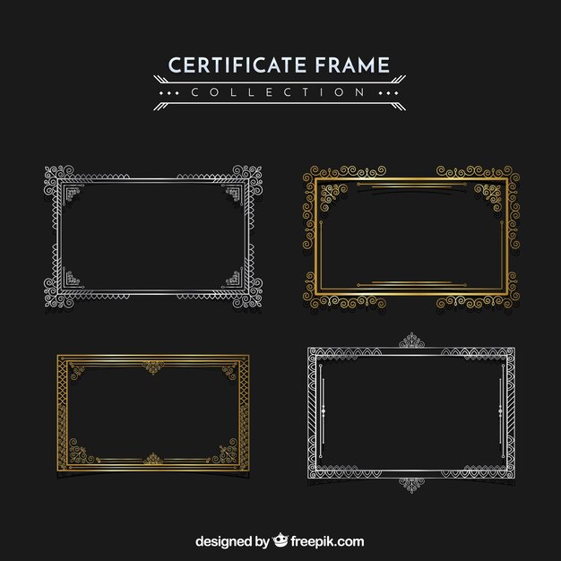 Certificate frames collection with ornaments