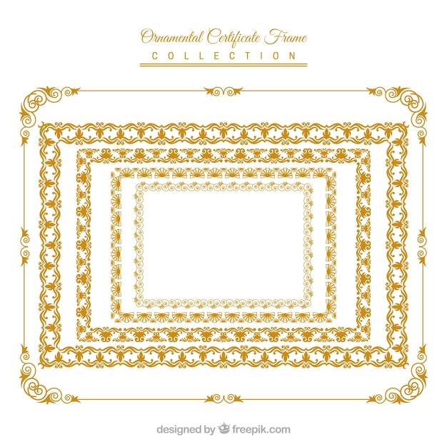 Certificate frames collection with ornaments