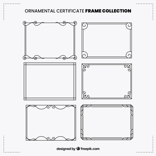 Certificate frames collection with ornaments