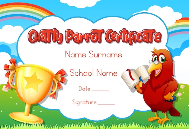 Certificate for kids template with customizable design with play