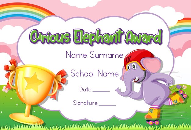 Certificate for kids template with customizable design with play