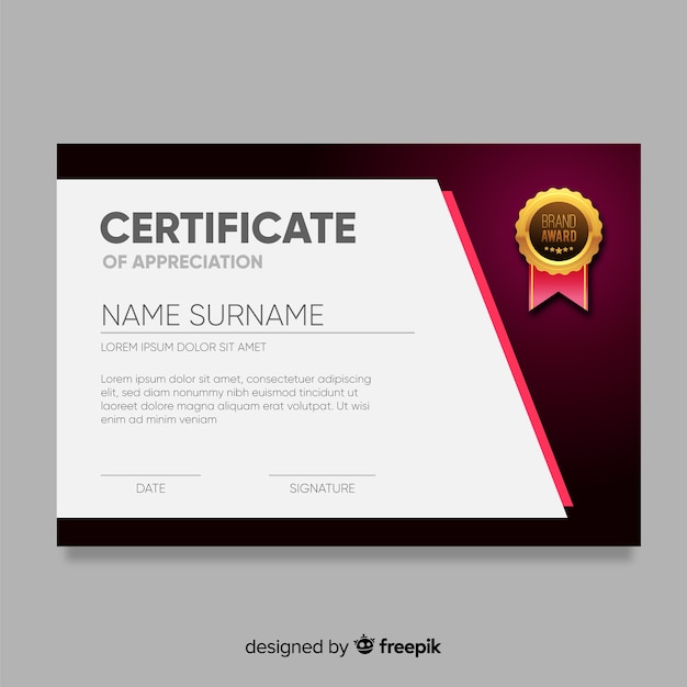 Free vector certificate template in abstract design