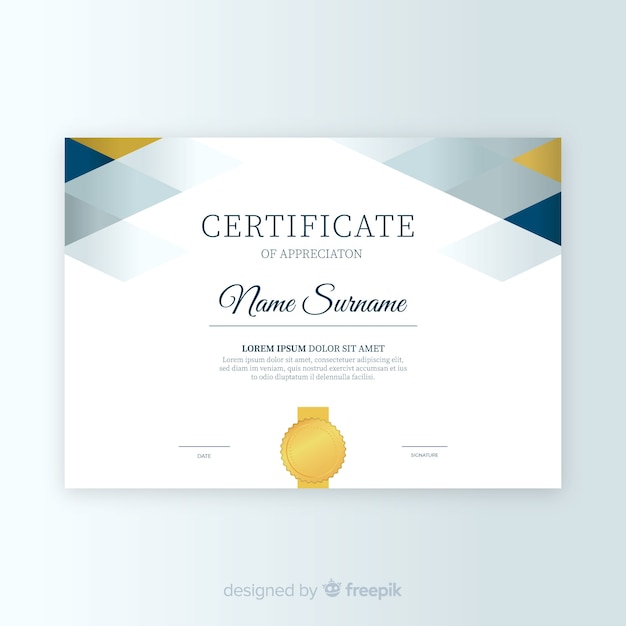 Certificate template in abstract style