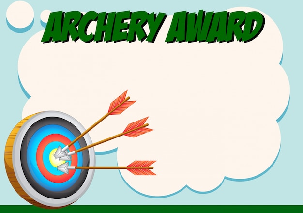 Certificate template for archery award