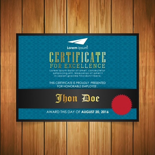 Certificate template design