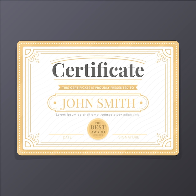 Certificate template in elegant design