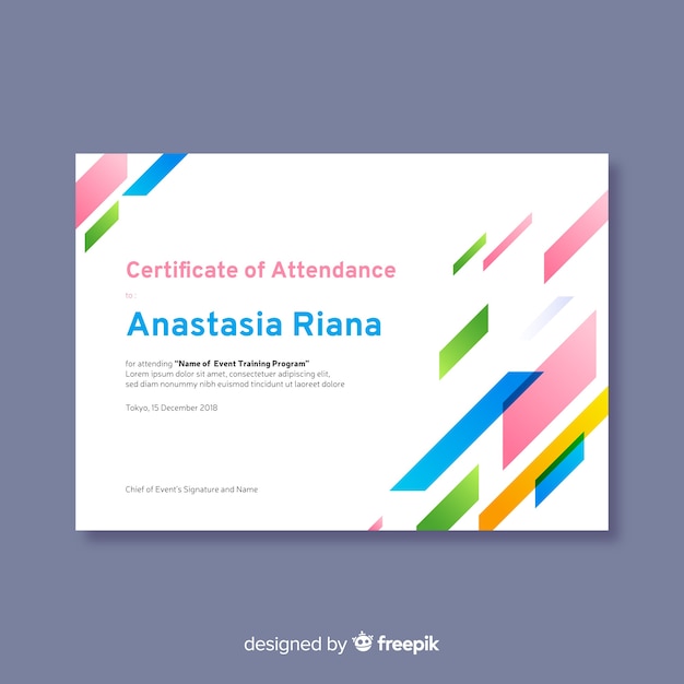 Certificate template in flat design