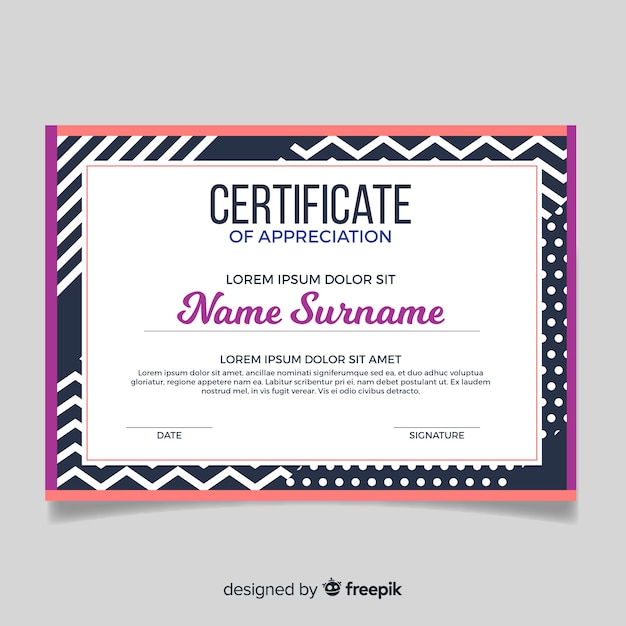 Certificate template in flat design