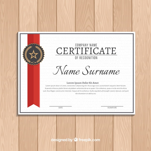 Certificate template in flat style