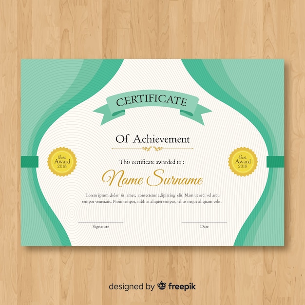 Free vector certificate template in flat style