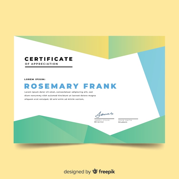 Certificate template in flat style