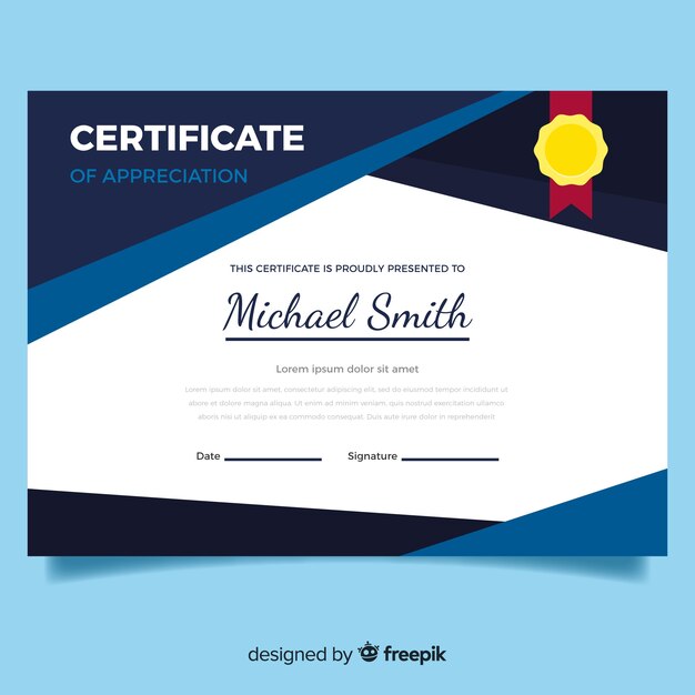 Certificate template in modern design