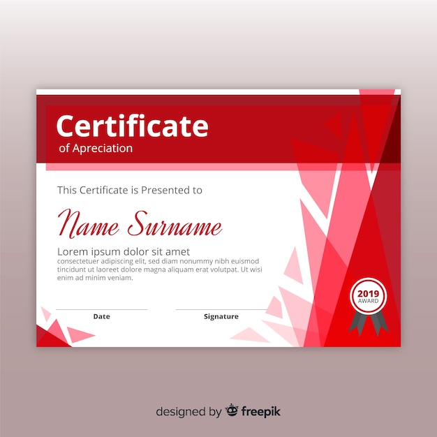 Free vector certificate template in modern style