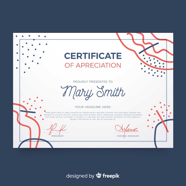 Free vector certificate template with abstract shapes