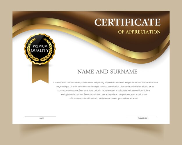 Certificate template with elegant design