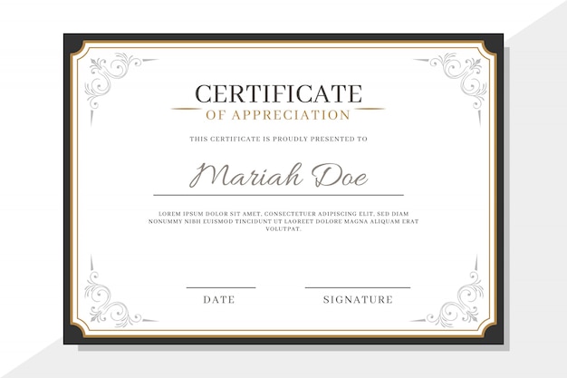 Certificate template with elegant elements