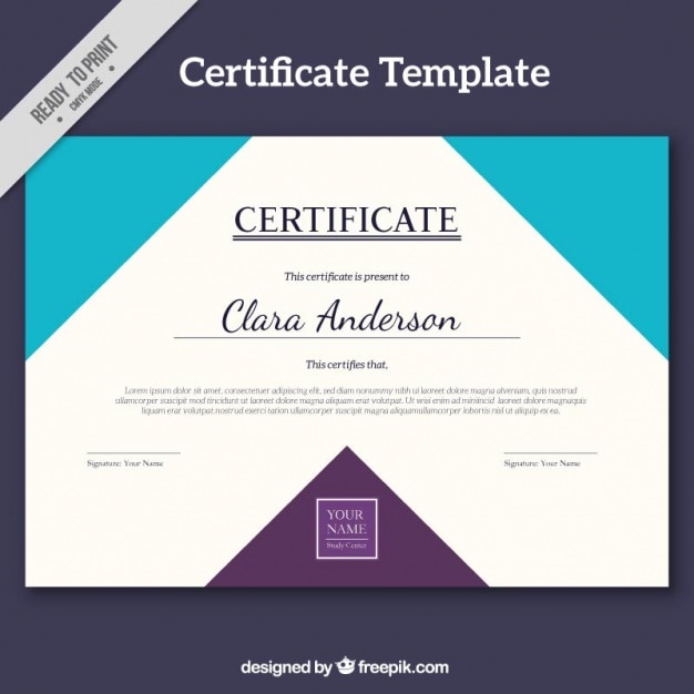 Free vector certificate template with geometric shapes