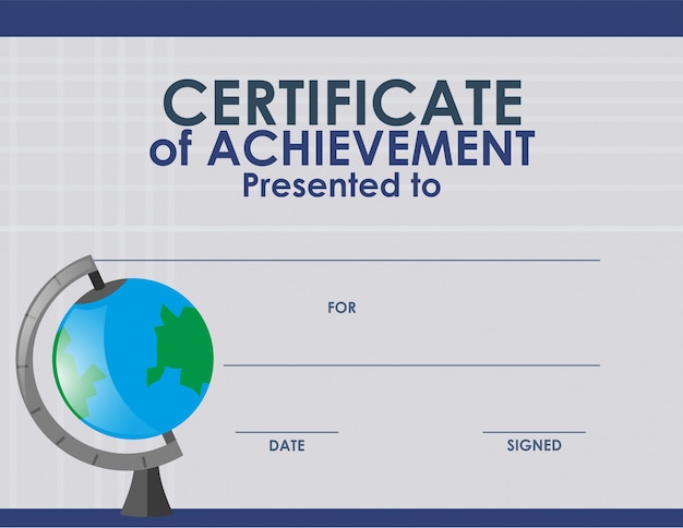 Certificate template with globe