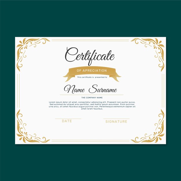 Certificate template with modern concept