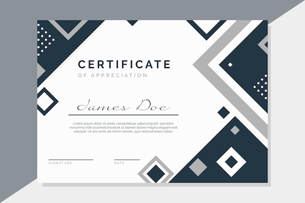 Free vector certificate template with modern elements