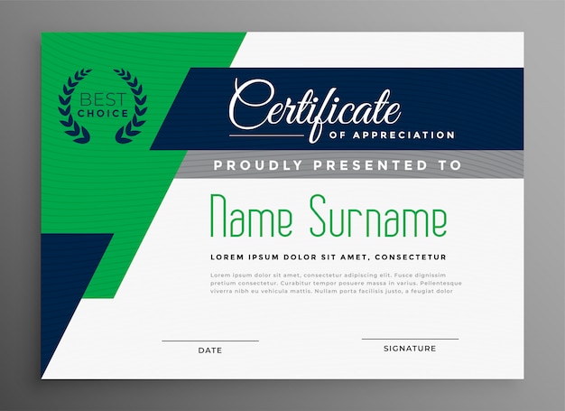 Certificate template with modern geometric shapes