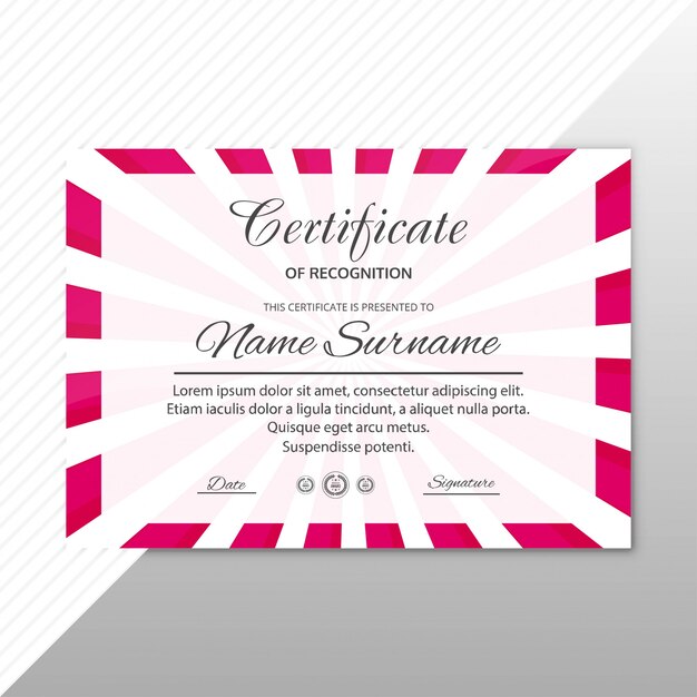 Certificate template with modern style design