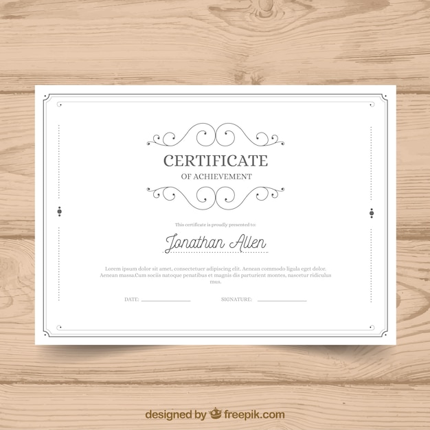 Certificate template with vintage style