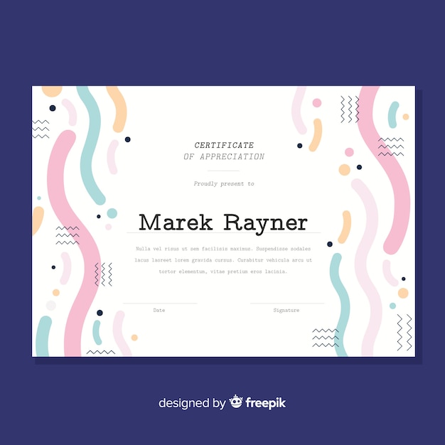 Free vector certificate template