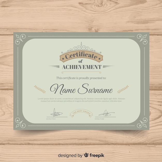 Бесплатное векторное изображение Шаблон сертификата