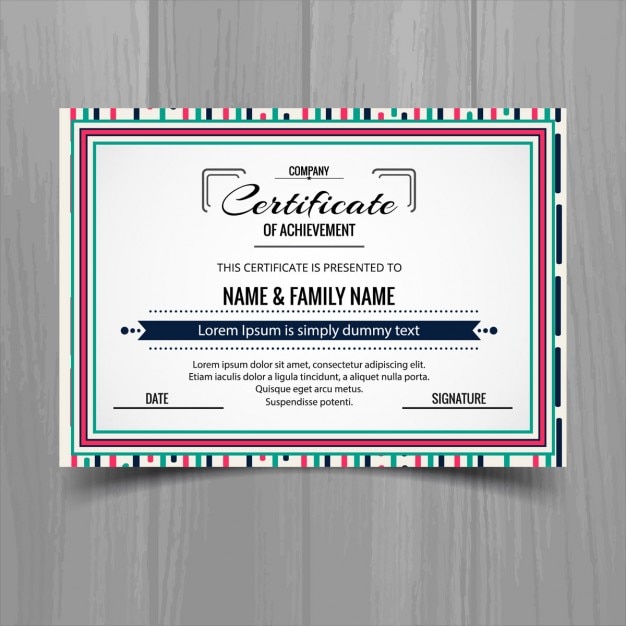 Certificate with a cute frame