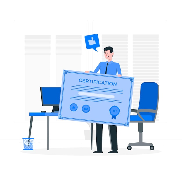 Free vector certification concept illustration