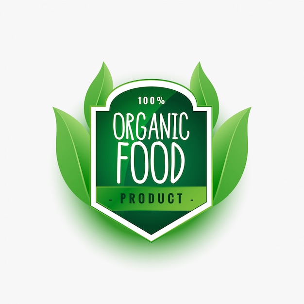Certified organic food product green label or sticker
