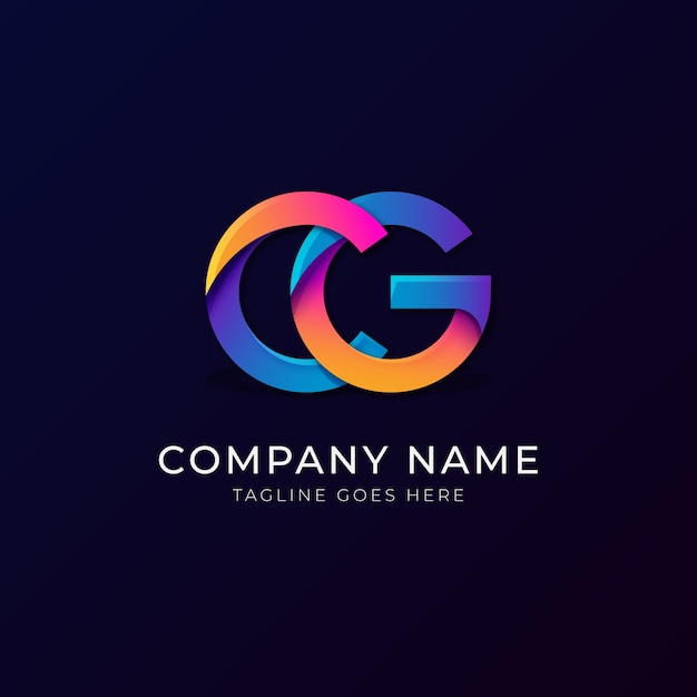 Cg  logo design template