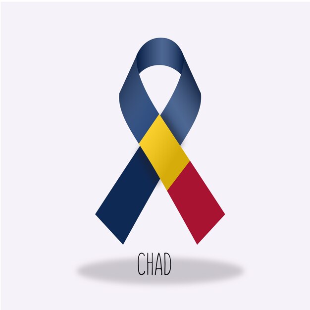 Chad flag ribbon design