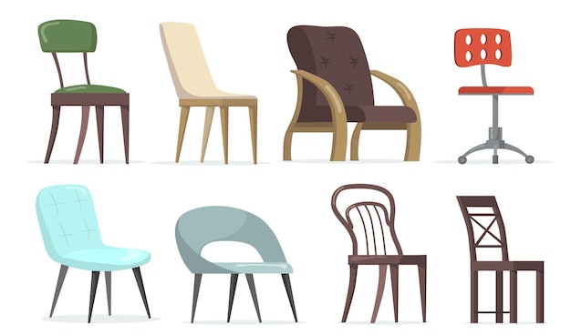 Free vector chairs and armchairs set