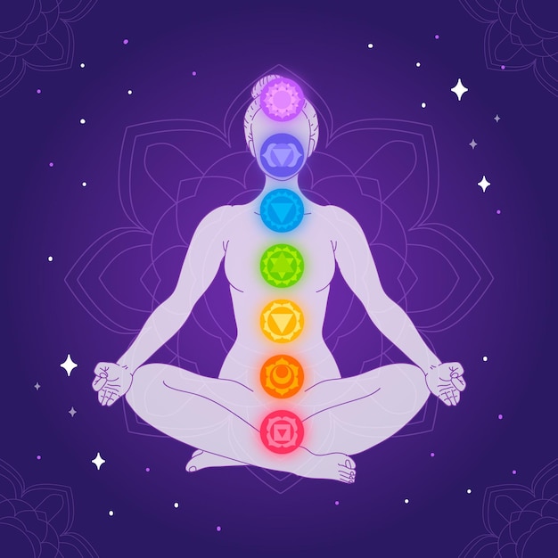 Chakras mystical illustration concept