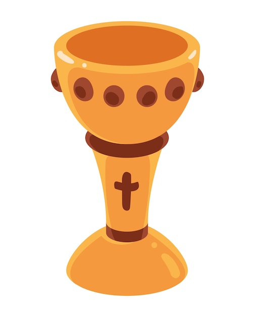 Free vector chalice with cross first communion