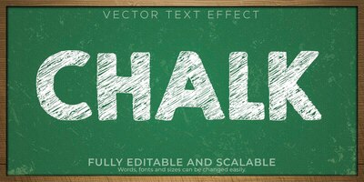 Free vector chalk blackboard text effect, editable white and grunge text style