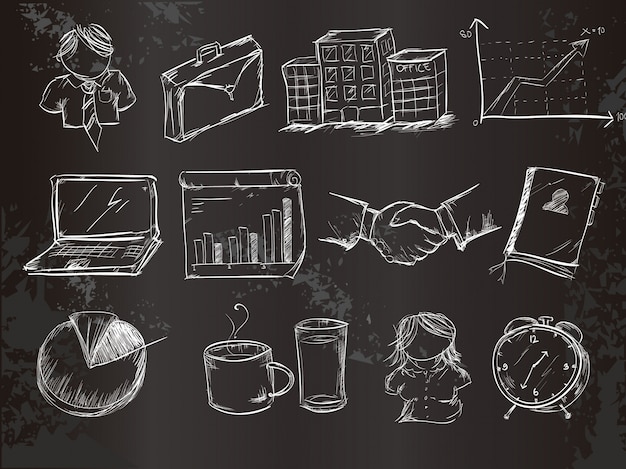 Free vector chalk business element collecti