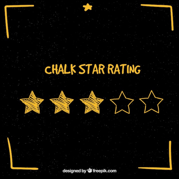 Vettore gratuito chalk star rating concept