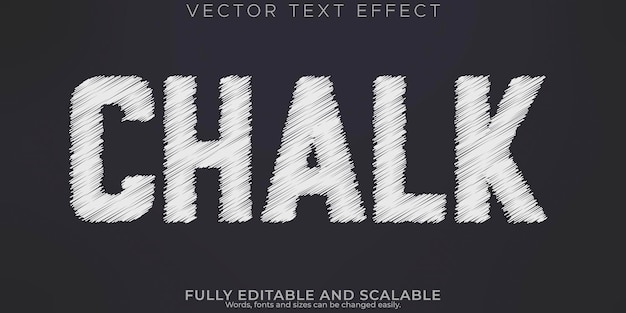 Free vector chalk text effect editable blackboard and school text style