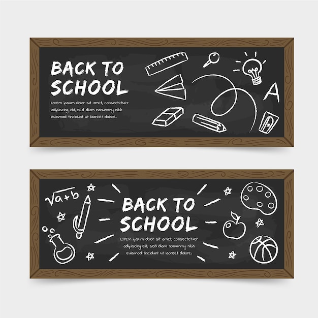 Chalkboard back to school banners