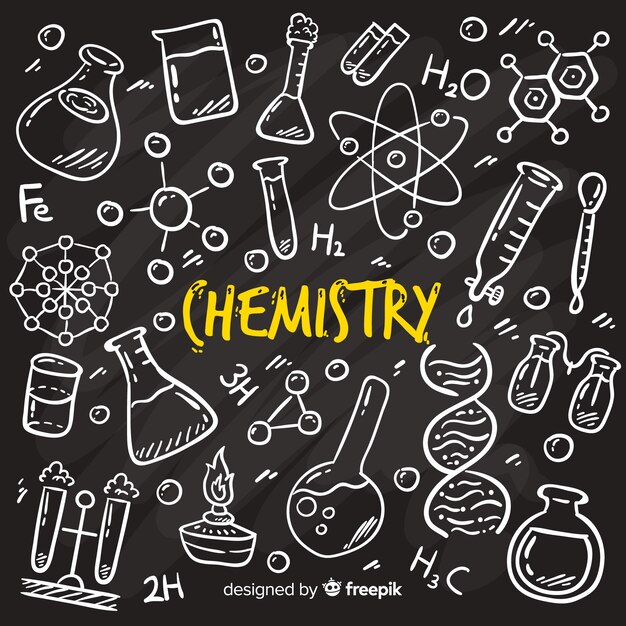 Chalkboard background with chemistry information