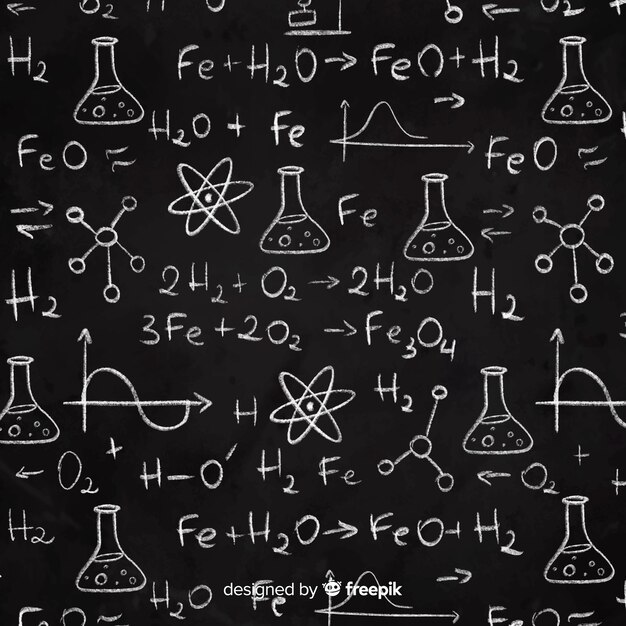 Chalkboard background with chemistry information