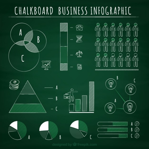 Free vector chalkboard business infography