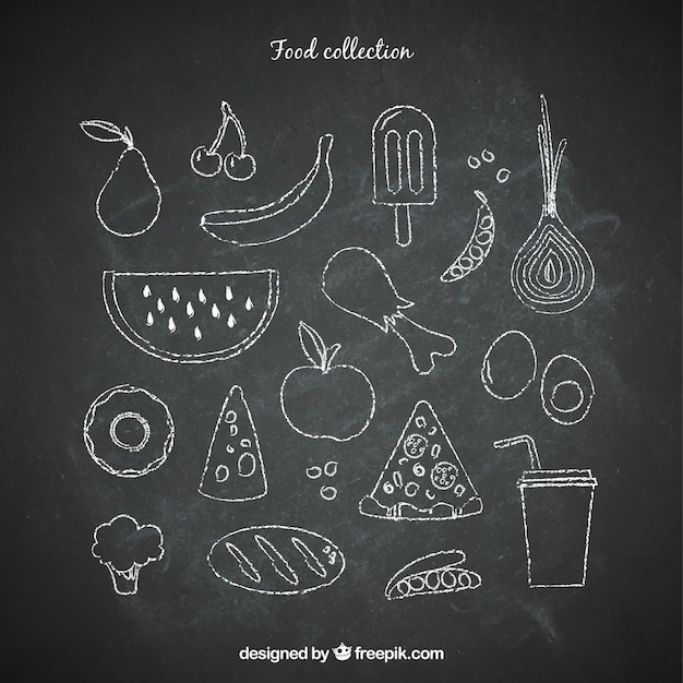 Chalkboard food set