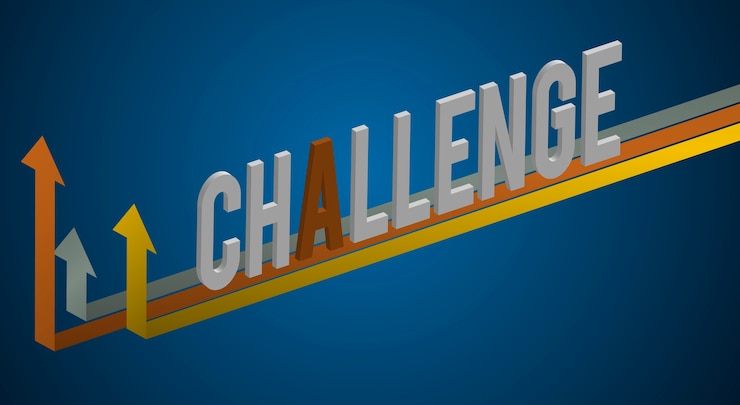 Free Vector challenge word graphic improvement concept