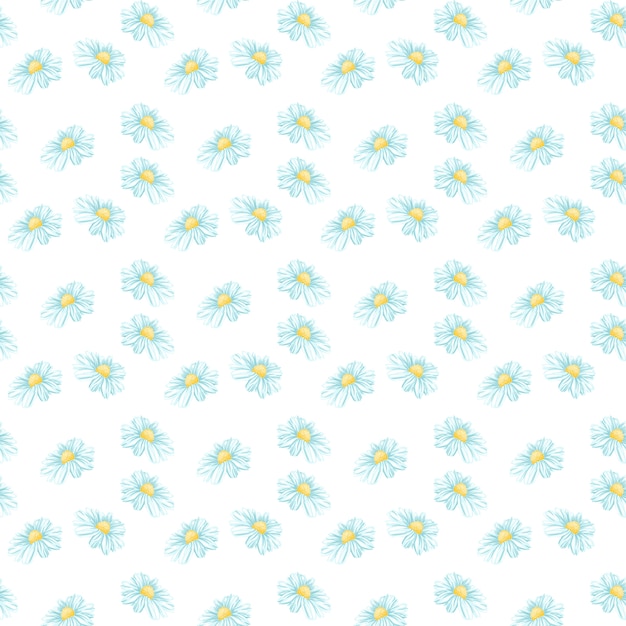 Free vector chamomile or daisy seamless pattern