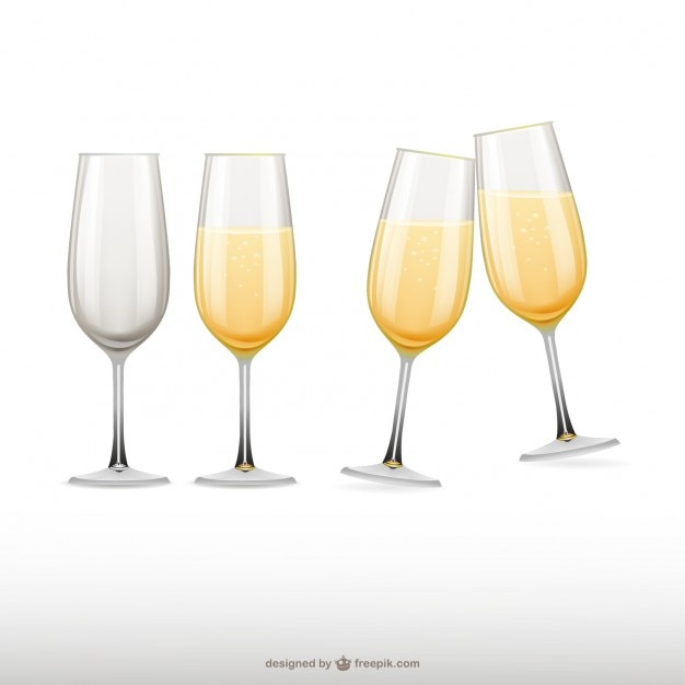 Free vector champagne glasses illustrations